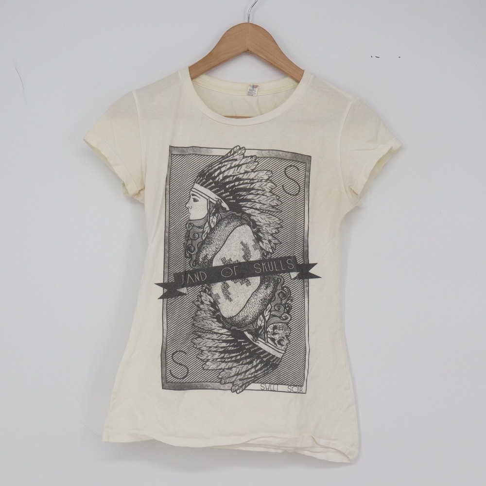 Alstyle T-Shirt Womens M Land of Skulls Sweet Sour Cream Graphic Tee Excellent